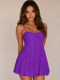 Spaghetti Straps Ruched Sweetheart Short Homecoming Dresses