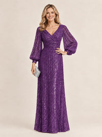 Sparkle Sequin Mother of The Bride Dresses with Long Sleeves
