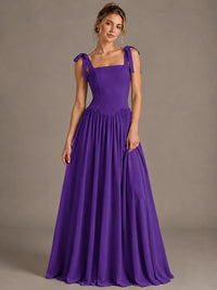 Square Neck A-Line Maxi Dress