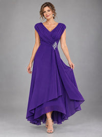 Cap Sleeve Chiffon A-Line Mother of the Bride Dress