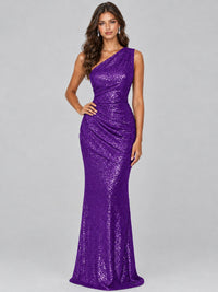 Sequin Mermaid One Shoulder Prom Dress Long formal Gown