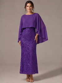Light Blue Sequin 2 Pieces Mother of the Bride Dress