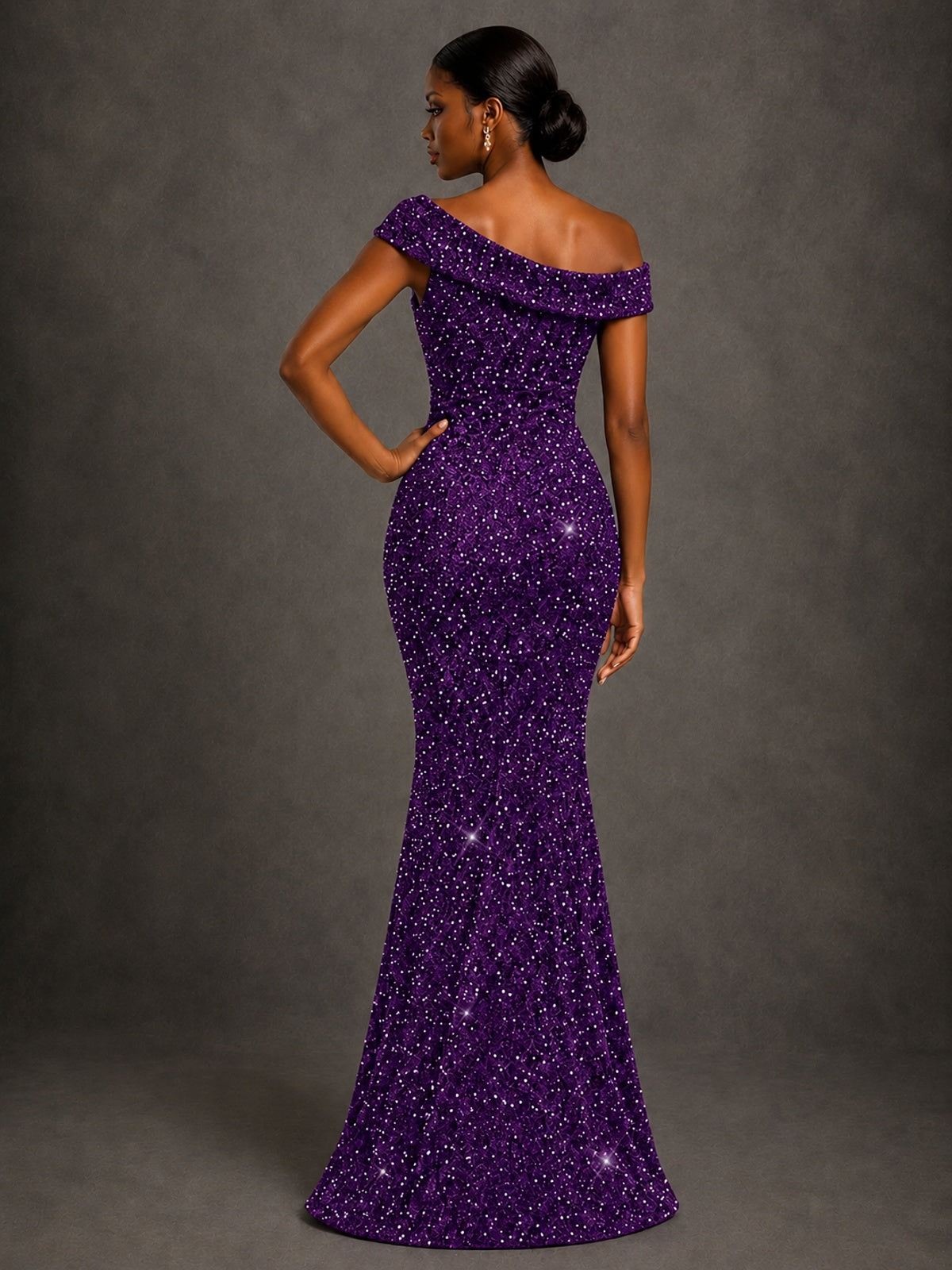 Sequin Off Shoulder Mermaid Prom Dress