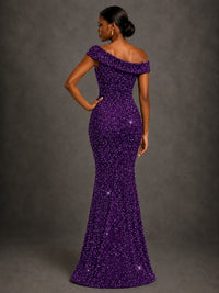 Sequin Off Shoulder Mermaid Prom Dress