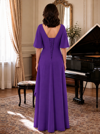 V-Neck Chiffon Lace Mother of the Bride Dresses