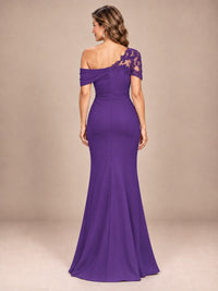 One Shoulder Chiffon Mother of The Bride Dress