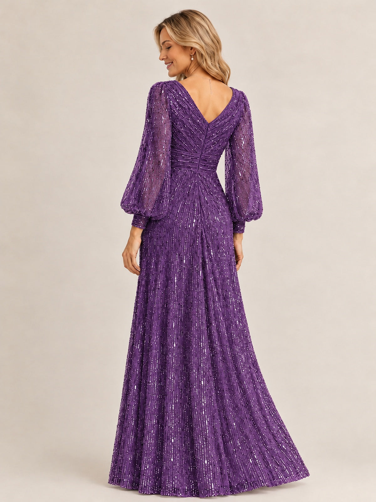 Sparkle Sequin Mother of The Bride Dresses with Long Sleeves
