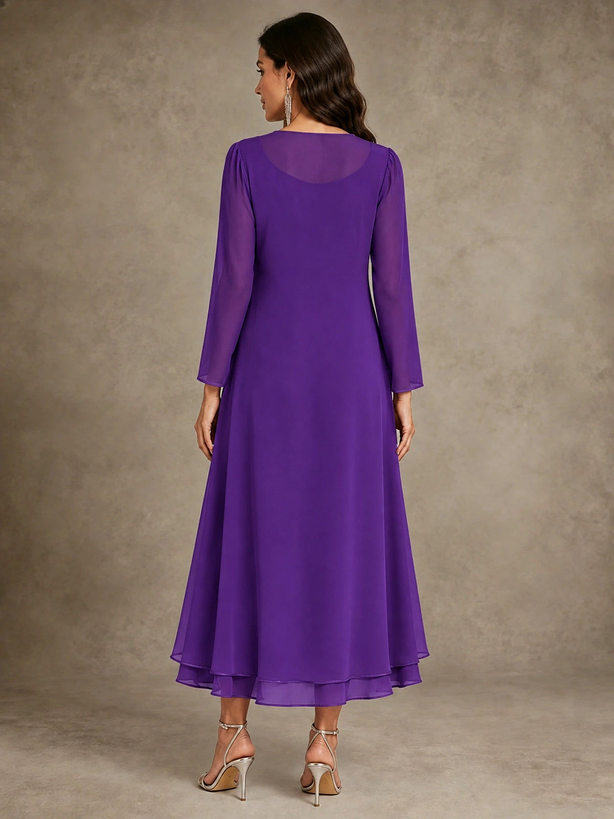 Sequin Chiffon Mother of the Bride Dress with Jacket