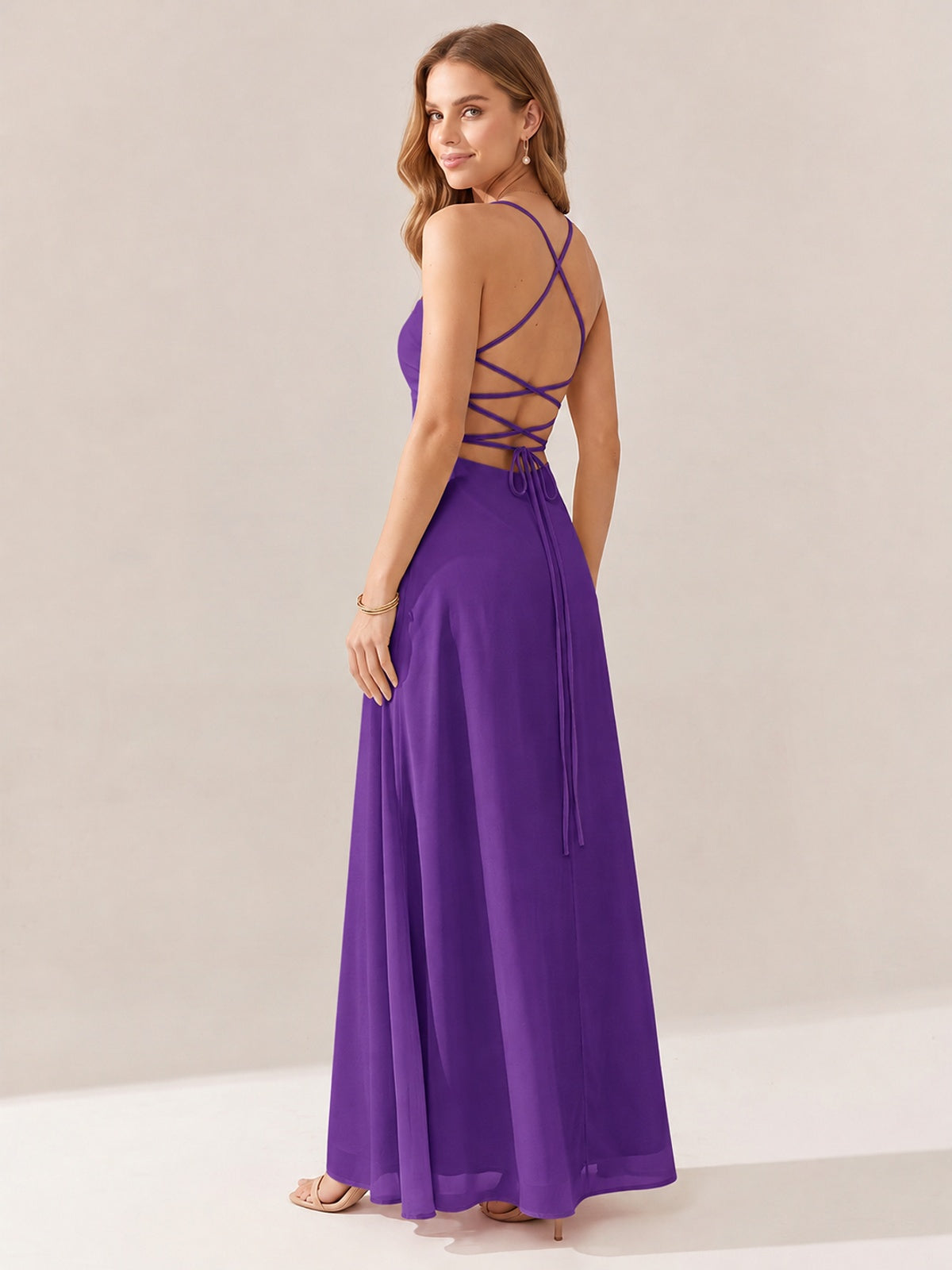 JOVELLEE Yellow Sweetheart Ruched Bust Chiffon Maxi Dress