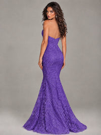 Strapless Corset Mermaid Prom Dress Lace Appliqué Formal Gown