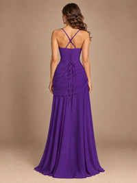 Butter Yellow Square Neck Ruched A-Line Prom Dress