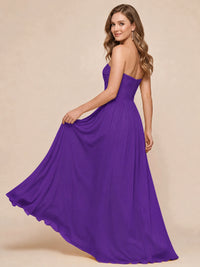 Strapless Pleated Chiffon A-Line Bridesmaid Dress