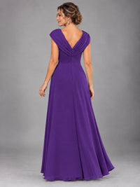 Cap Sleeve Chiffon A-Line Mother of the Bride Dress