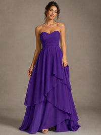 Strapless Ruffle A-Line Maxi Dress