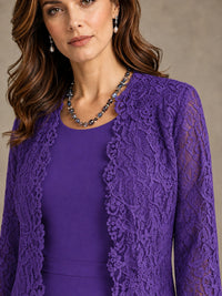 2-Piece Chiffon Mother of the Bride Dress with Lace Jacket