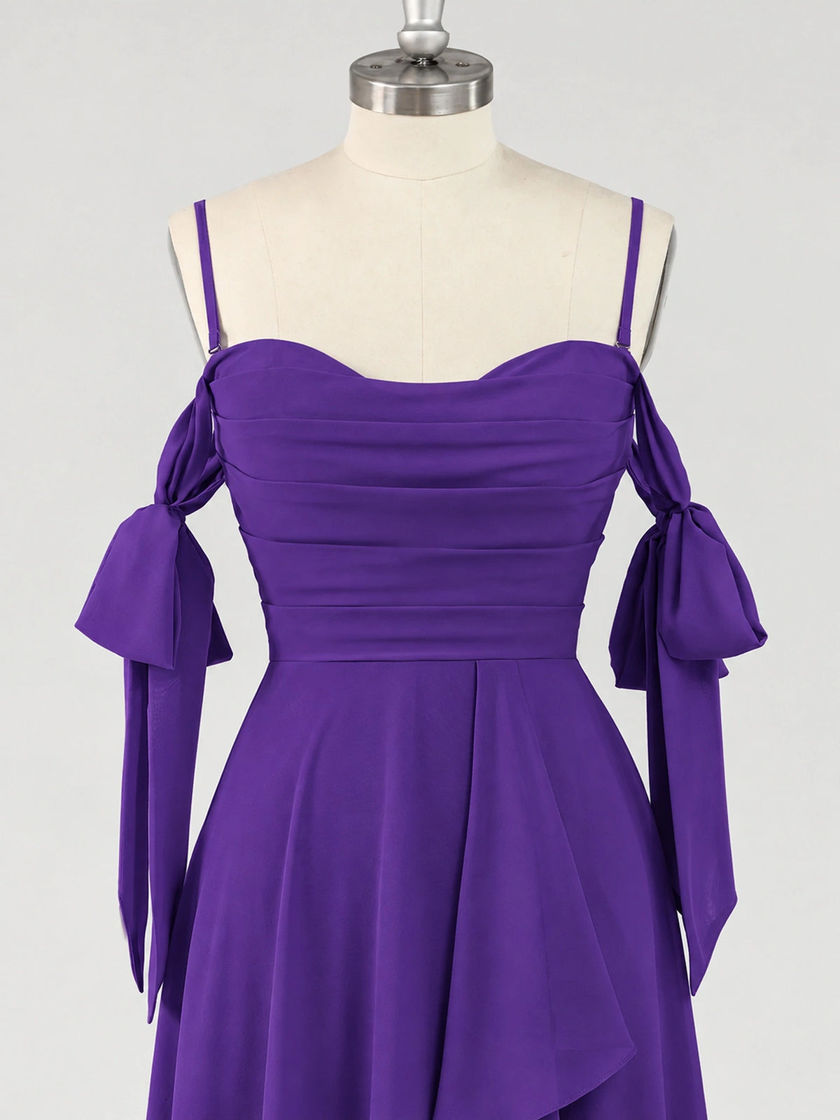 A-Line Ruffles Chiffon Bridesmaid Dress with Slit