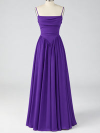 Spaghetti Strap Ruched Chiffon Maxi Dress with Backless