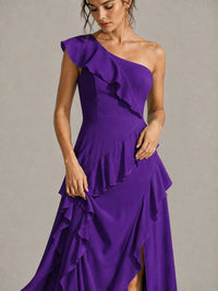 Sage Green One Shoulder Ruffle Bridesmaid Dress