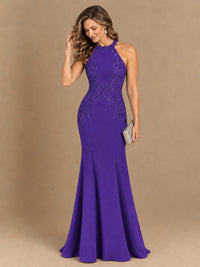 Halter Neckline Lace Appliques Mother of The Bride Dresses