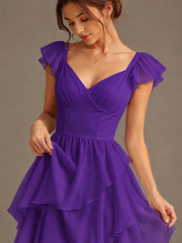Ruffle Tiered V Neck Maxi Dress