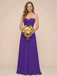 Strapless Pleated Chiffon A-Line Bridesmaid Dress