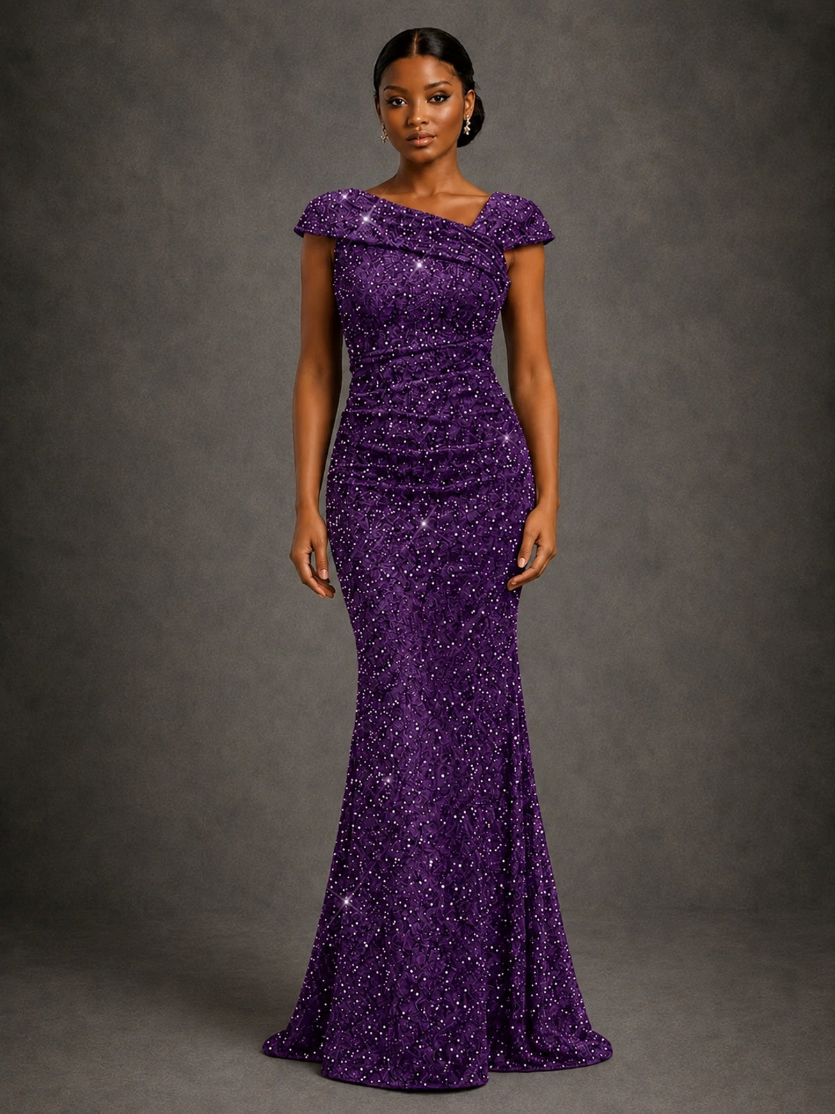 Sequin Off Shoulder Mermaid Prom Dress