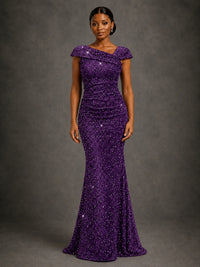 Sequin Off Shoulder Mermaid Prom Dress
