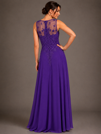 A-line 2 Pieces Chiffon Appliques Mother of The Bride Dresses with Jackets