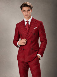 Double Breasted Pinstripe Men's Suit 2 Piece (Jacket & Pants) for Wedding & Formal Prom