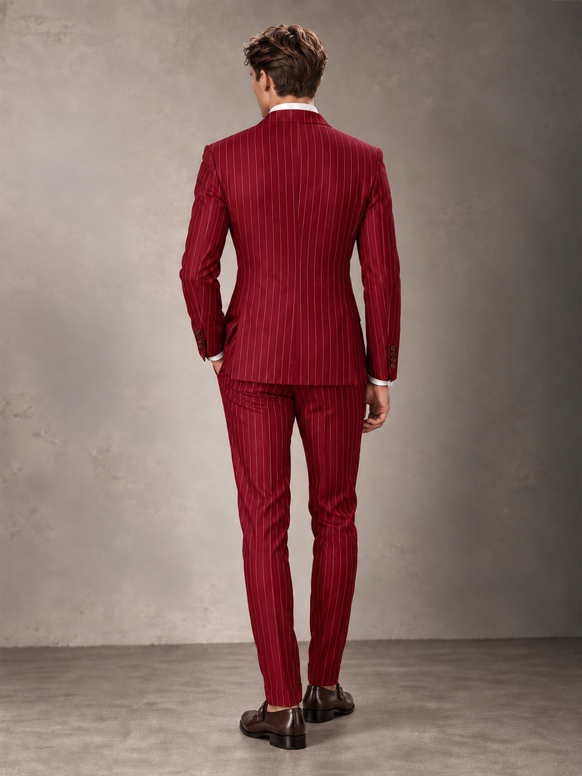 Double Breasted Pinstripe Men's Suit 2 Piece (Jacket & Pants) for Wedding & Formal Prom