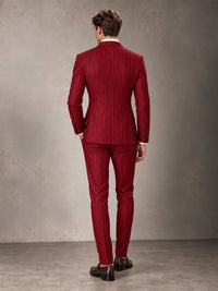 Double Breasted Pinstripe Men's Suit 2 Piece (Jacket & Pants) for Wedding & Formal Prom