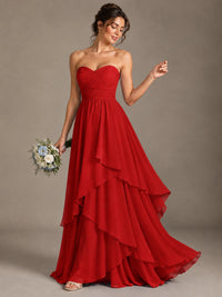 Strapless Ruffle A-Line Maxi Dress