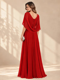 Ruched V Neck Mother of The Bride Dresses with Shawls Appliques and Cap Sleeves
