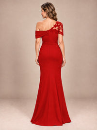 One Shoulder Chiffon Mother of The Bride Dress