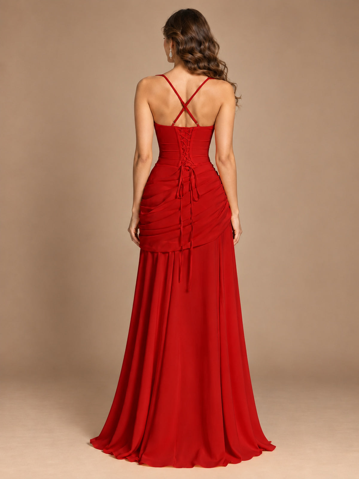 Butter Yellow Square Neck Ruched A-Line Prom Dress