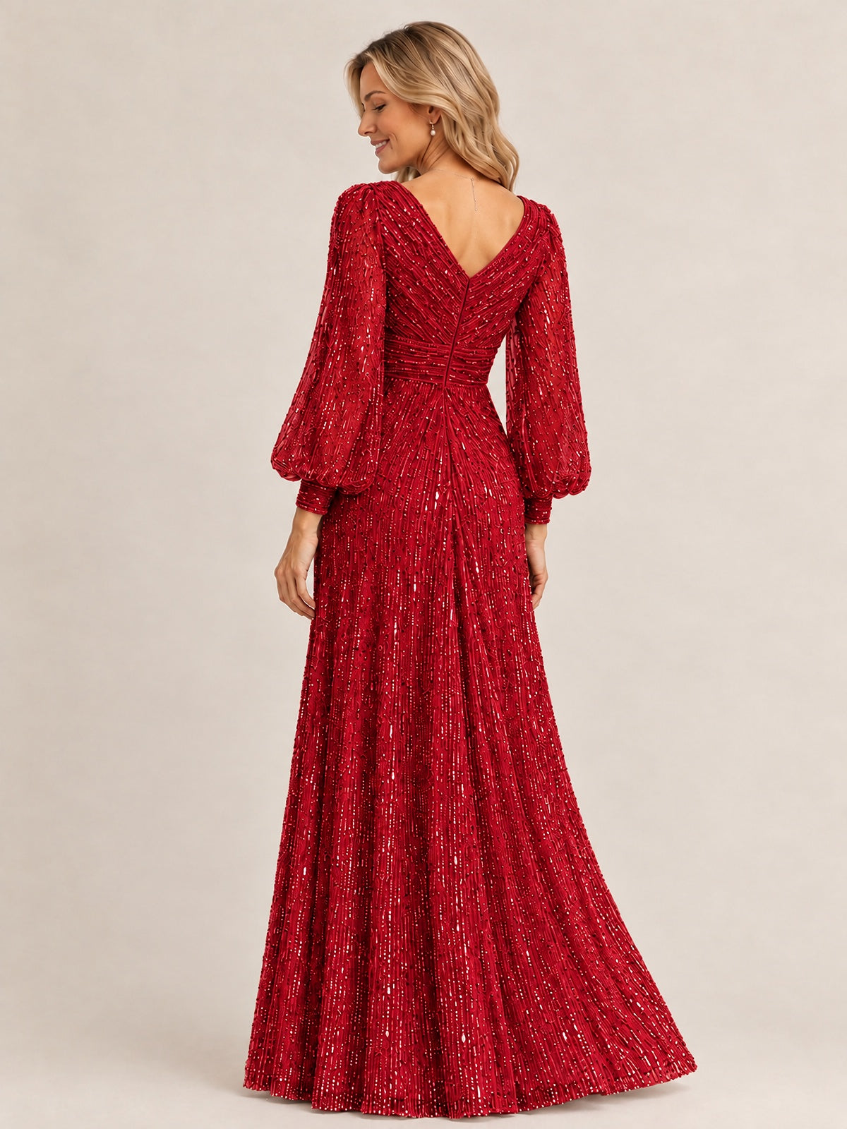 Sparkle Sequin Mother of The Bride Dresses with Long Sleeves