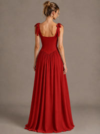 Square Neck A-Line Maxi Dress