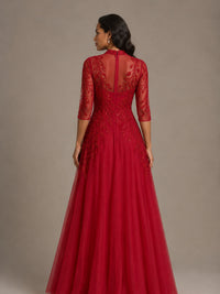Embellished Appliques Mother of the Bride Dress with 3/4 Sleeves