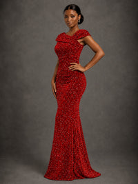 Sequin Off Shoulder Mermaid Prom Dress