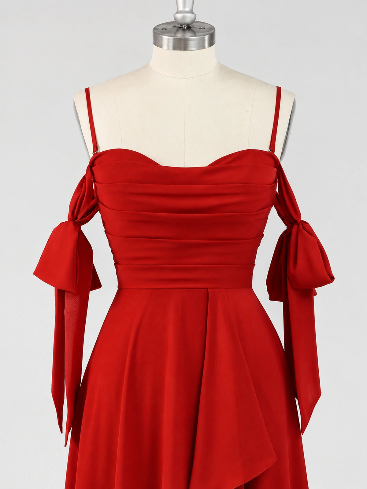A-Line Ruffles Chiffon Bridesmaid Dress with Slit