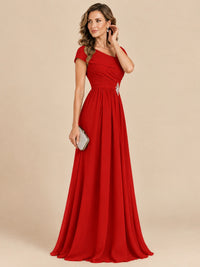 Cap Sleeve Mother of The Bride Dresses Long Chiffon Formal Gowns