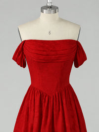 Off Shoulder Jacquard A-Line Maxi Dress