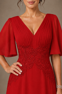 A-Line Chiffon Mother of the Bride Dress with Applique