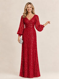 Sparkle Sequin Mother of The Bride Dresses with Long Sleeves