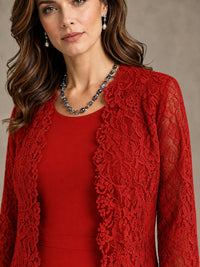 2-Piece Chiffon Mother of the Bride Dress with Lace Jacket