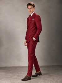 Double Breasted Pinstripe Men's Suit 2 Piece (Jacket & Pants) for Wedding & Formal Prom