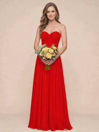 Strapless Pleated Chiffon A-Line Bridesmaid Dress
