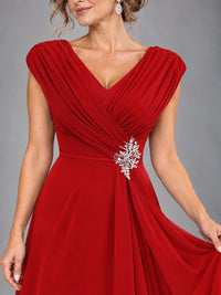 Cap Sleeve Chiffon A-Line Mother of the Bride Dress