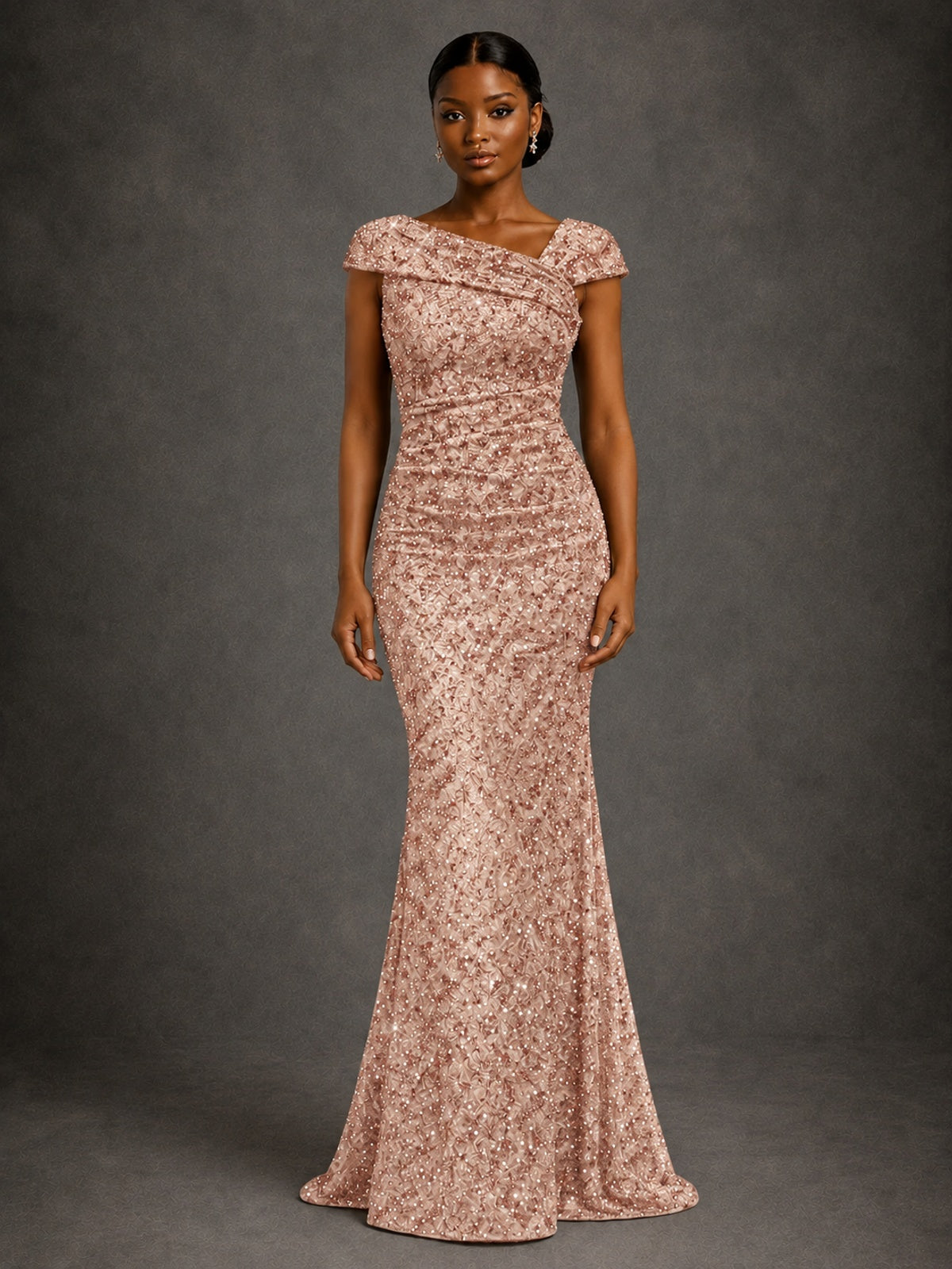 Sequin Off Shoulder Mermaid Prom Dress