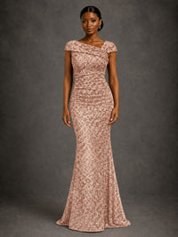 Sequin Off Shoulder Mermaid Prom Dress